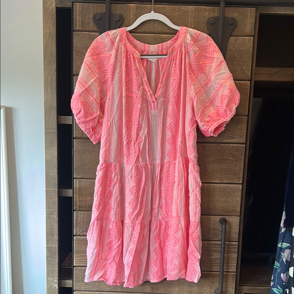 Velvet Pink Patterned Women's Dress